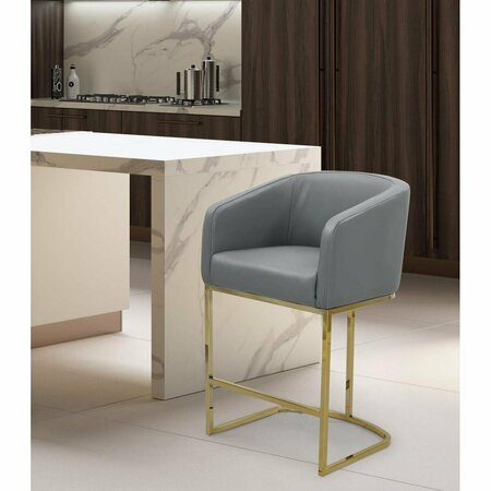 CHIC HOME Modern Contemporary Easly Counter Stool Chair, Grey FCS9471-US